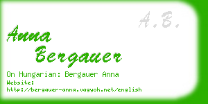 anna bergauer business card